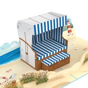 MOKIO Pop Up Karte Strandstuhl 3D Geburtstagskarte Test